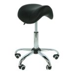 Alora Kappersfiets, barkruk, werkkruk, burostoel, zadelkruk, zwart/chroom