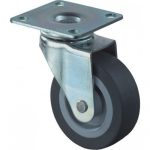 Kelfort Kelfort zwenkwiel met plaat 30mm, grijs rubber loopvlak