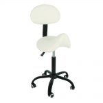 Import Kappersfiets, werkkruk, zadelkruk, met rugleuning, wit
