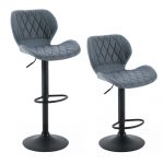 Alora Barkruk Alice antraciet. Set van 2stks