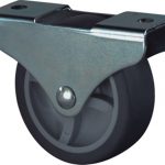 Kelfort BOKWIEL 25mm. Grijs rubber loopvlak met glijlager.